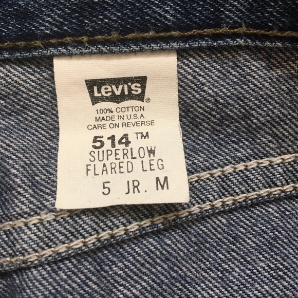 Vintage Flared jeans Levi's 514 Super Low Flared Leg sz 5 Jr M 28" low waist - Picture 6 of 11
